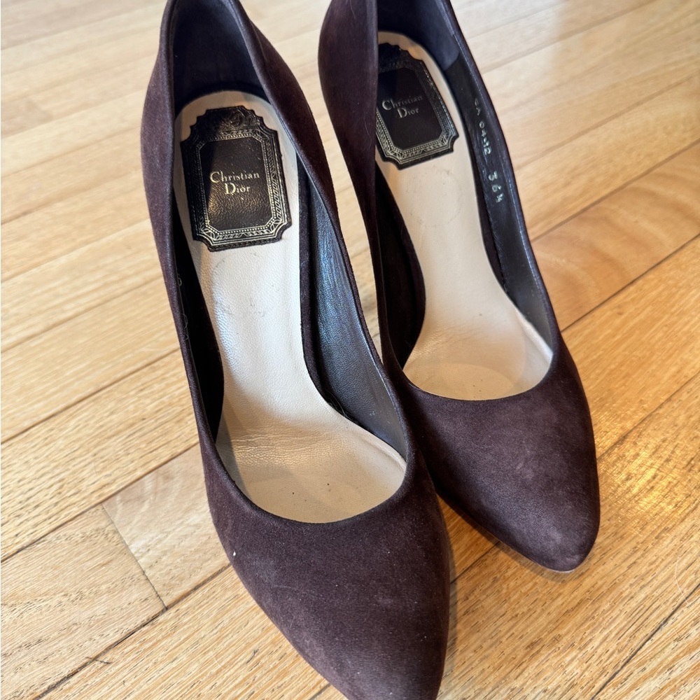 Dior Brown Suede Pointed Toe Heels